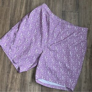 Genteal Mens Purple and White Penguin Performance Swim Trunks